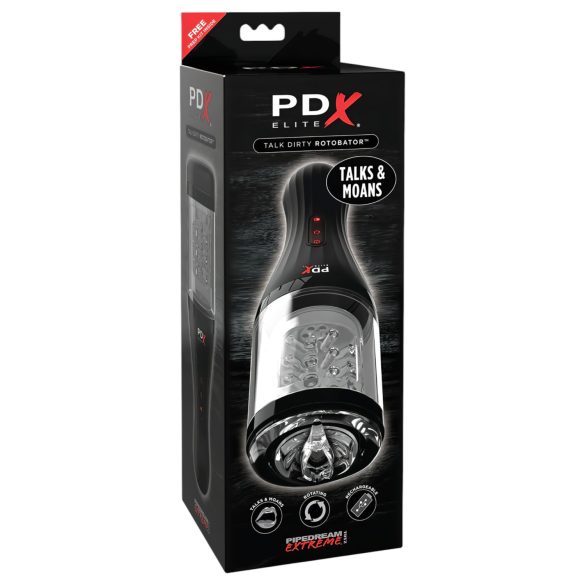 PDX Elite Rotobator - gennemsigtig-svart sexlegetøj