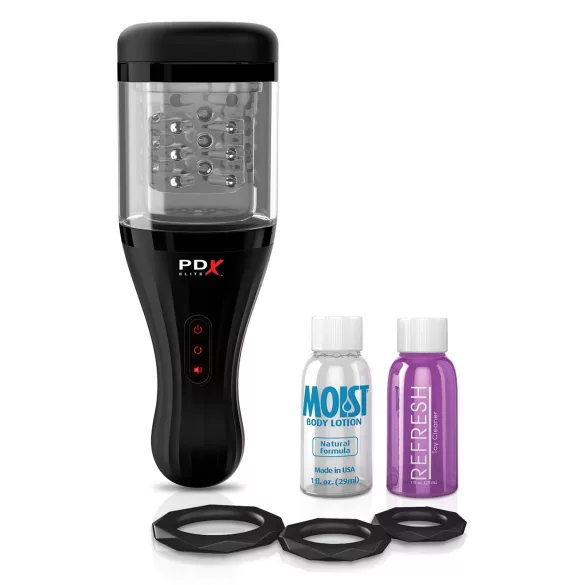 PDX Elite - masturbator - realistisk vagina - gennemsigtig/sort