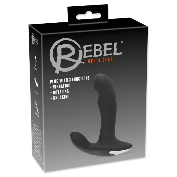 Rebel - prostata vibrator med roterende kugler - sort
