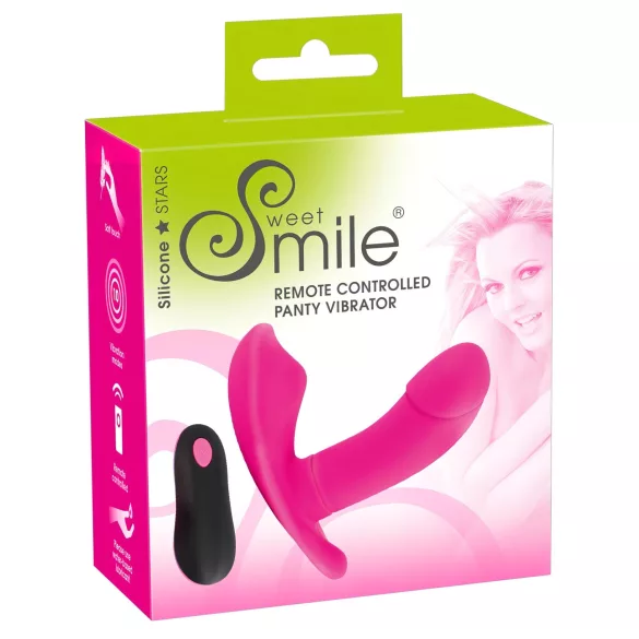 SMILE - trussevibrator - genopladelig, fjernbetjening - pink