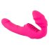 Double2Teaser - strap-on vibrator uden seler (pink)