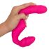 Double2Teaser - strap-on vibrator uden seler (pink)