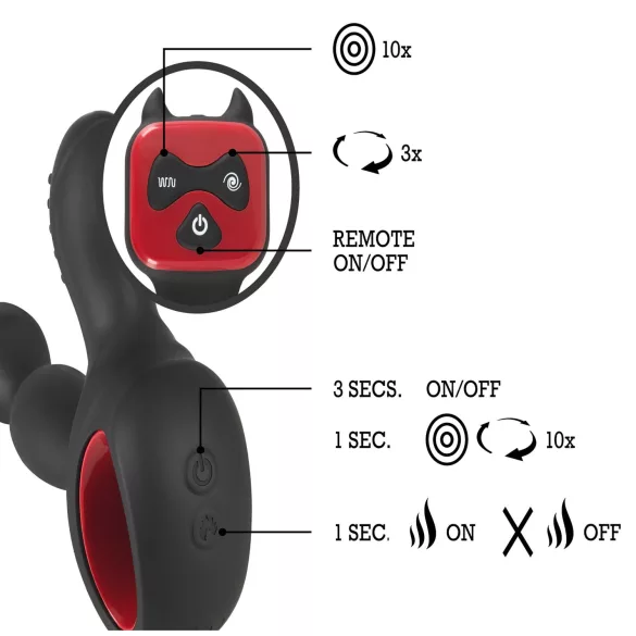 You2Toys - prostatavibrator med rotation og varme - sort