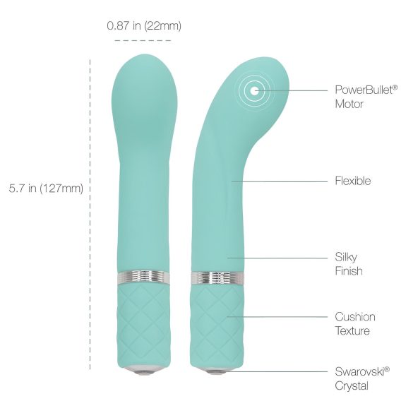 Pillow Talk Racy - akku-drevet slank G-punkt vibrator (turkis)