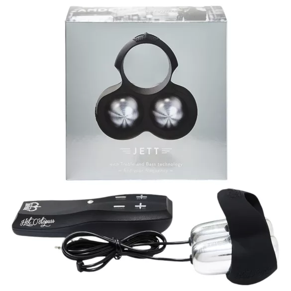 HOT Octopuss JETT - penishoved vibrator med 2 motorer - sort