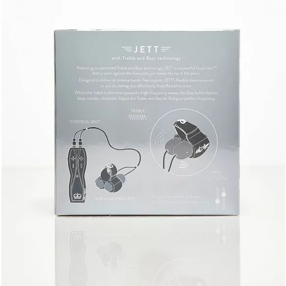 HOT Octopuss JETT - penishoved vibrator med 2 motorer - sort