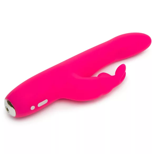 Happyrabbit - rabbitvibrator med buet skaft og klitorisarm - vandtæt - pink