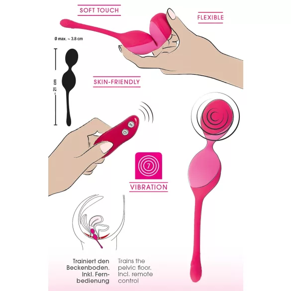 SMILE - fjernbetjent vibratoræg - 82g - pink