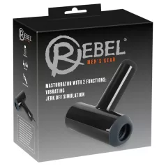   Rebel - masturbator med op/ned bevægelse og vibration - opladelig - sort
