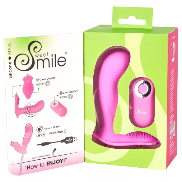 SMILE - g-punkts trussevibrator - genopladelig fjernbetjening - pink