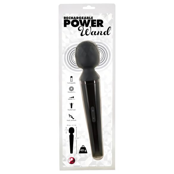 You2Toys Power Wand - genopladelig massagevibrator (sort)