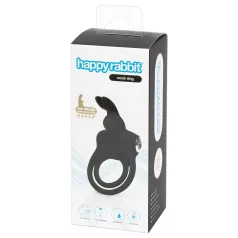   Happyrabbit - penisring med vibrator og kuglerem - vandtæt, genopladelig, sort