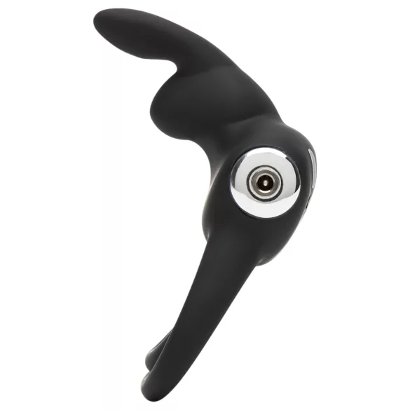 Happyrabbit - penisring med vibrator og kuglerem - vandtæt, genopladelig, sort