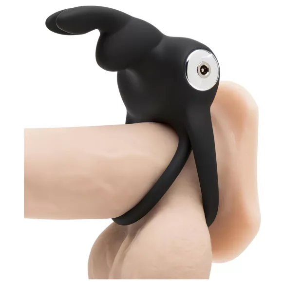 Happyrabbit - penisring med vibrator og kuglerem - vandtæt, genopladelig, sort