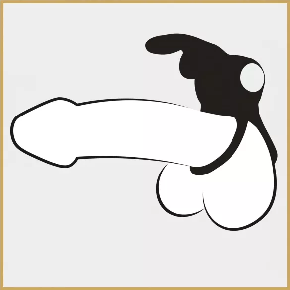 Happyrabbit - penisring med vibrator og kuglerem - vandtæt, genopladelig, sort
