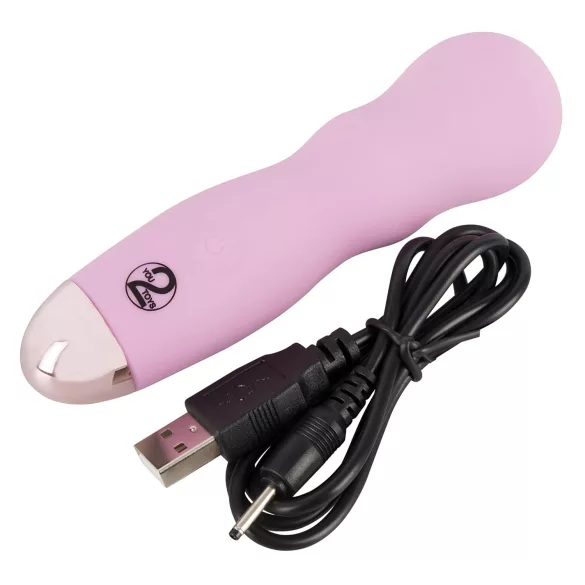You2Toys - Cuties Mini Rose - genopladelig, bølget vibrator (pink)