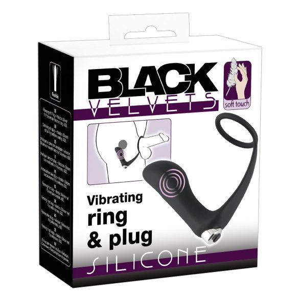 Black Velvet - anal vibrator med penisring (sort)