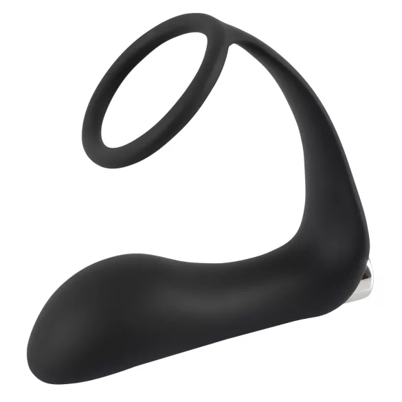 Black Velvets - analvibrator med penisring - sort
