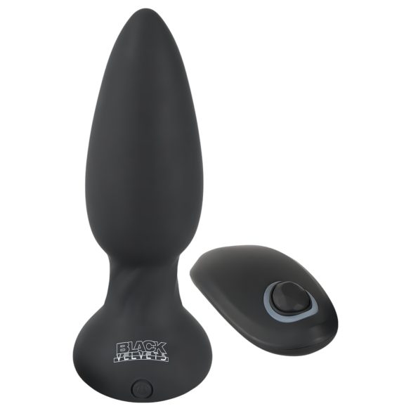 Sort Velvet - roterende perleanus vibrator (sort)