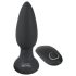 Sort Velvet - roterende perleanus vibrator (sort)