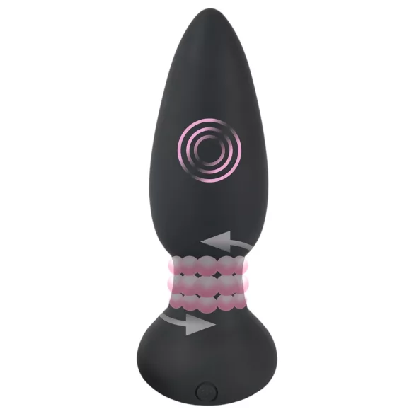 Black Velvets - analvibrator med roterende perler - sort