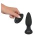 Sort Velvet - roterende perleanus vibrator (sort)