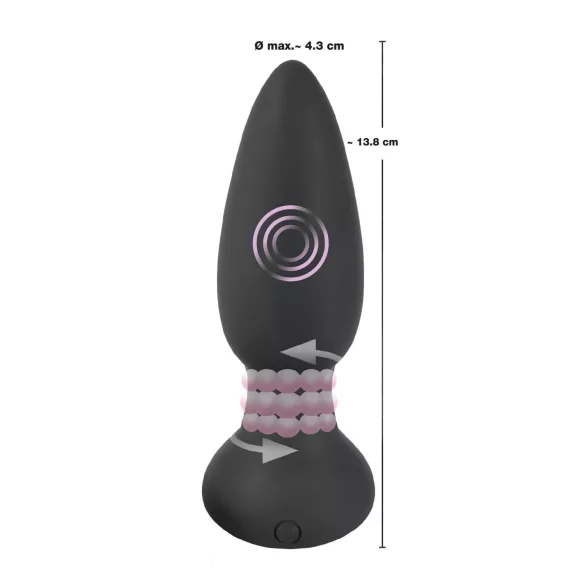 Black Velvets - analvibrator med roterende perler - sort