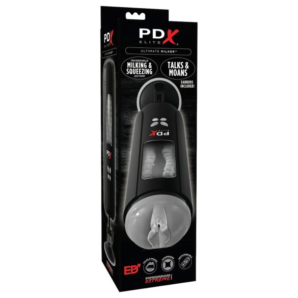 PDX Ultimate Milker - suge- og vibrationsmasturbator (sort)