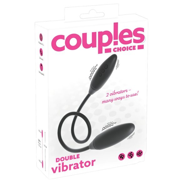 Couples Choice - opladelig, dobbelt vibrator (sort)
