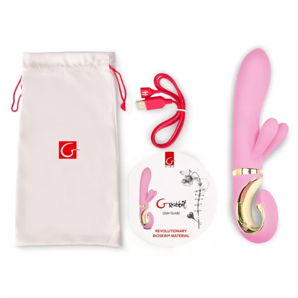G-Vibe GRabbit - G-punkt vibrator - 3 motorer - genopladelig - pink