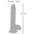 Medicinsk skubbe- og roteringsvibrator med sugekop (naturlig)