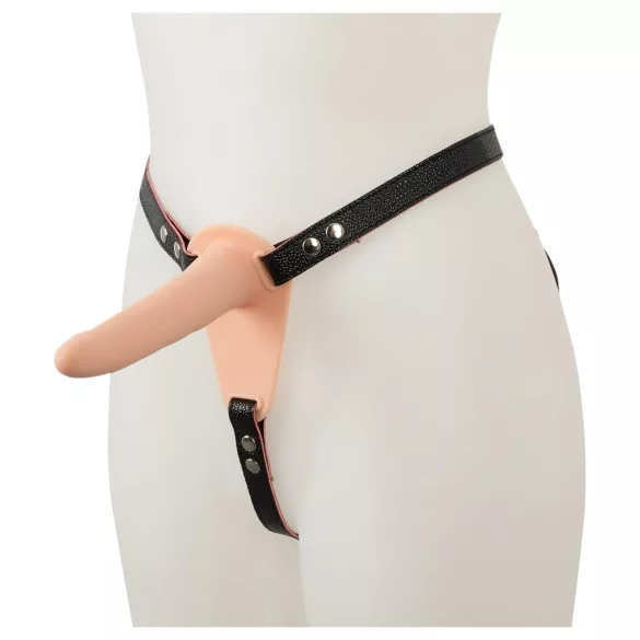 You2Toys - strap-on vibrator med rem - opladelig - natur