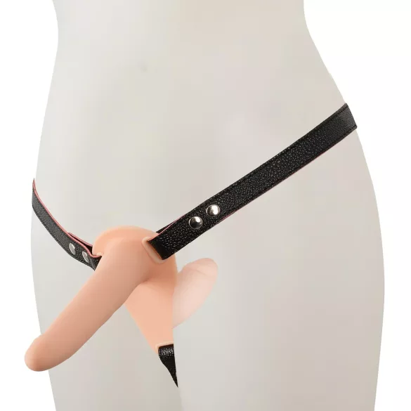 You2Toys - Strap-On - påspændelig dobbelt vibrator (hudfarvet)