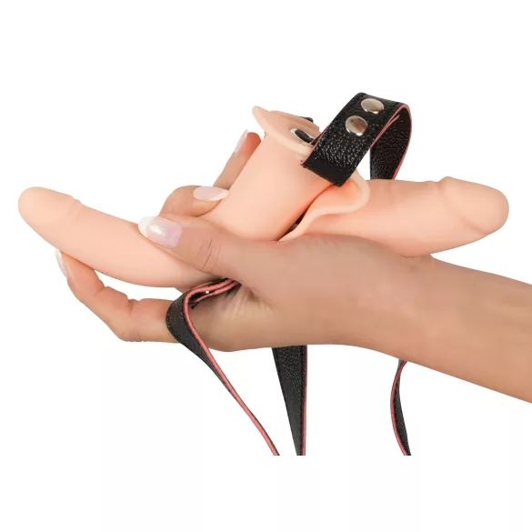 You2Toys - Strap-On - påspændelig dobbelt vibrator (hudfarvet)