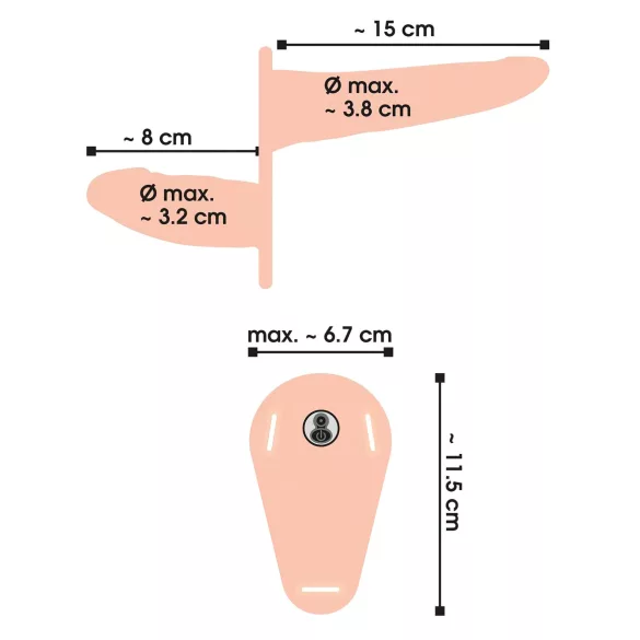 You2Toys - Strap-On - påspændelig dobbelt vibrator (hudfarvet)