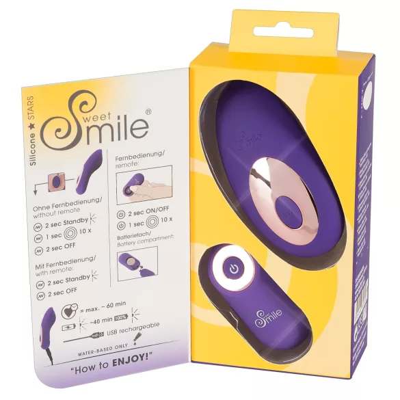 SMILE - trussevibrator med fjernbetjening - genopladelig - lilla