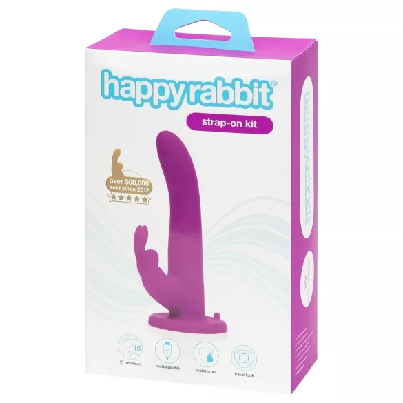 Happyrabbit - strap-on vibrator med kanin - lilla
