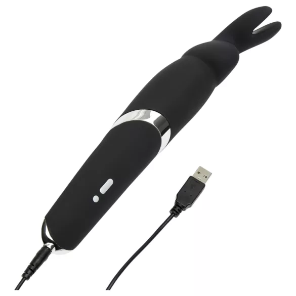 Happyrabbit - wand vibrator - genopladelig massage - sort