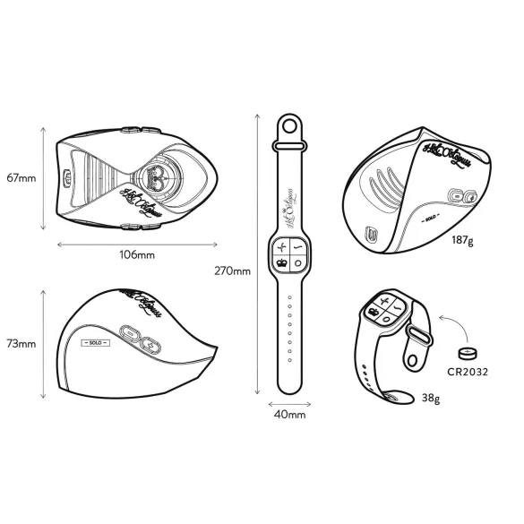 Hot Octopuss - masturbator til mænd med fjernbetjening - sort