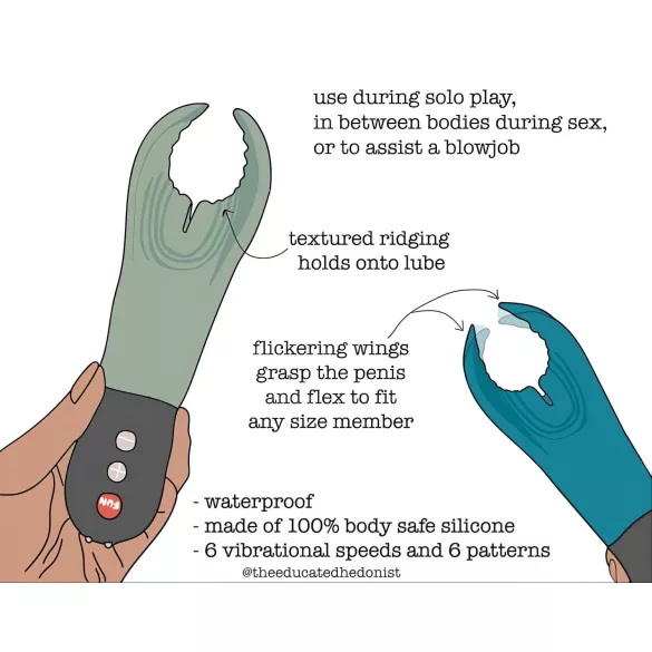 Fun Factory Manta - penissleeve-vibrator (sort)