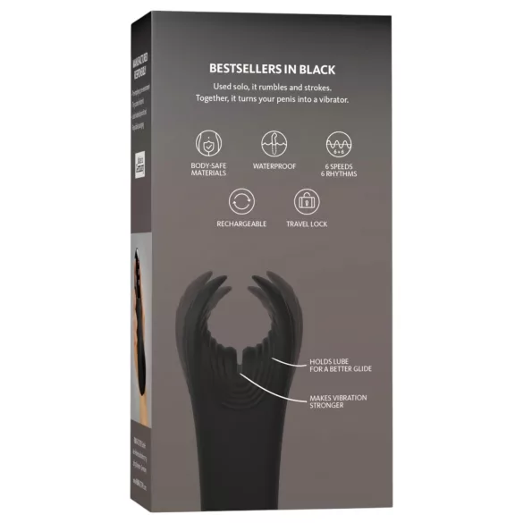 Fun Factory Manta - penissleeve-vibrator (sort)