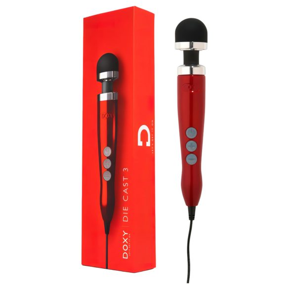 Doxy Die Cast 3 tryllestav - kraftfuld massagestav (rød)