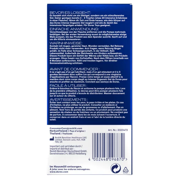 Durex Intense Orgasmic - klitorisstimulerende gel (10 ml)