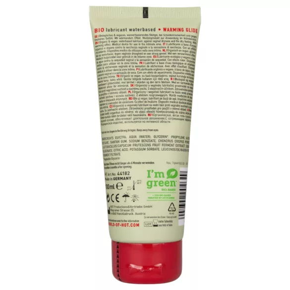 HOT BIO - glidecreme med varmende effekt - vegansk - 100ml