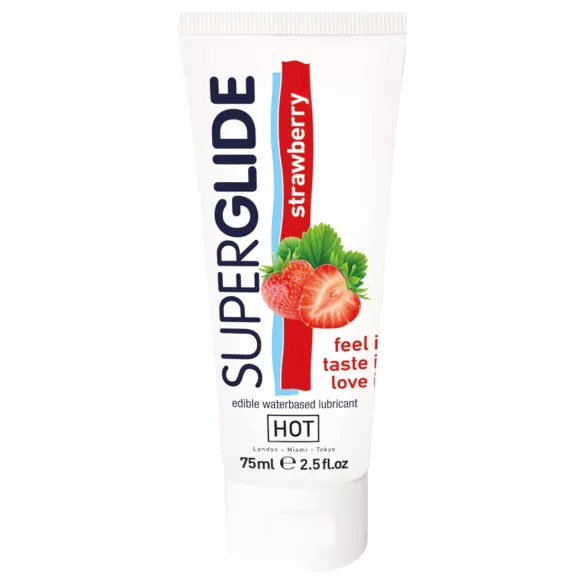 HOT Superglide - spiseligt glidecreme - jordbær - 75ml