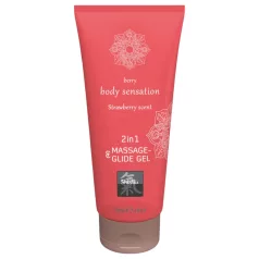   HOT - Shiatsu 2-i-1 jordbærduft - massage- og glidecreme - jordbær (200 ml)