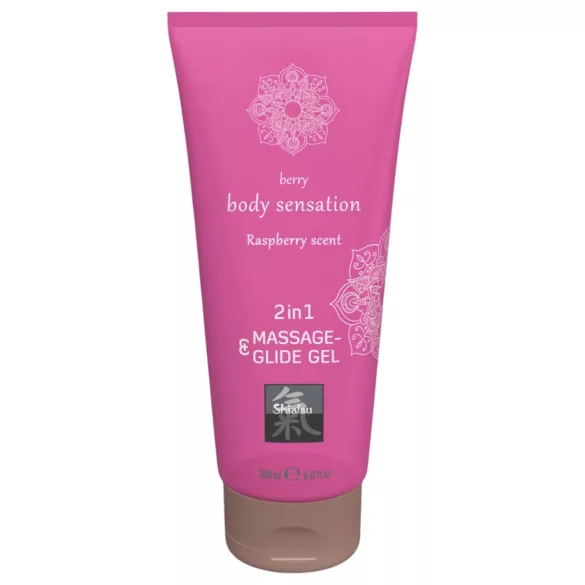 HOT - Shiatsu 2in1 Raspberry-duft - massage- og glidecreme - hindbær (200 ml)