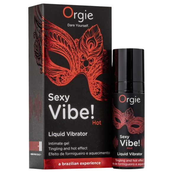 Orgie Sexy Vibe HOT - jordbærvarmende flydende vibrator (15 ml)