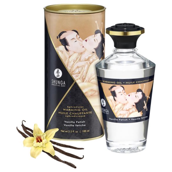 Shunga - varmende massageolie - vanilje (100 ml)