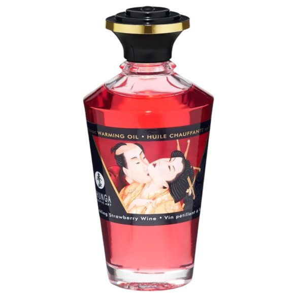 Shunga - Varmende Massageolie - Champagne & Jordbær (100ml)